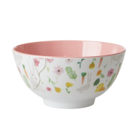 White Easter Print Melamine Bowl Rice DK